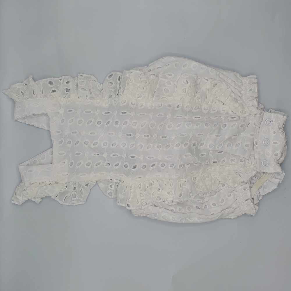 New White Eyelet Lace Baby Girl Romper  Size 12 Months